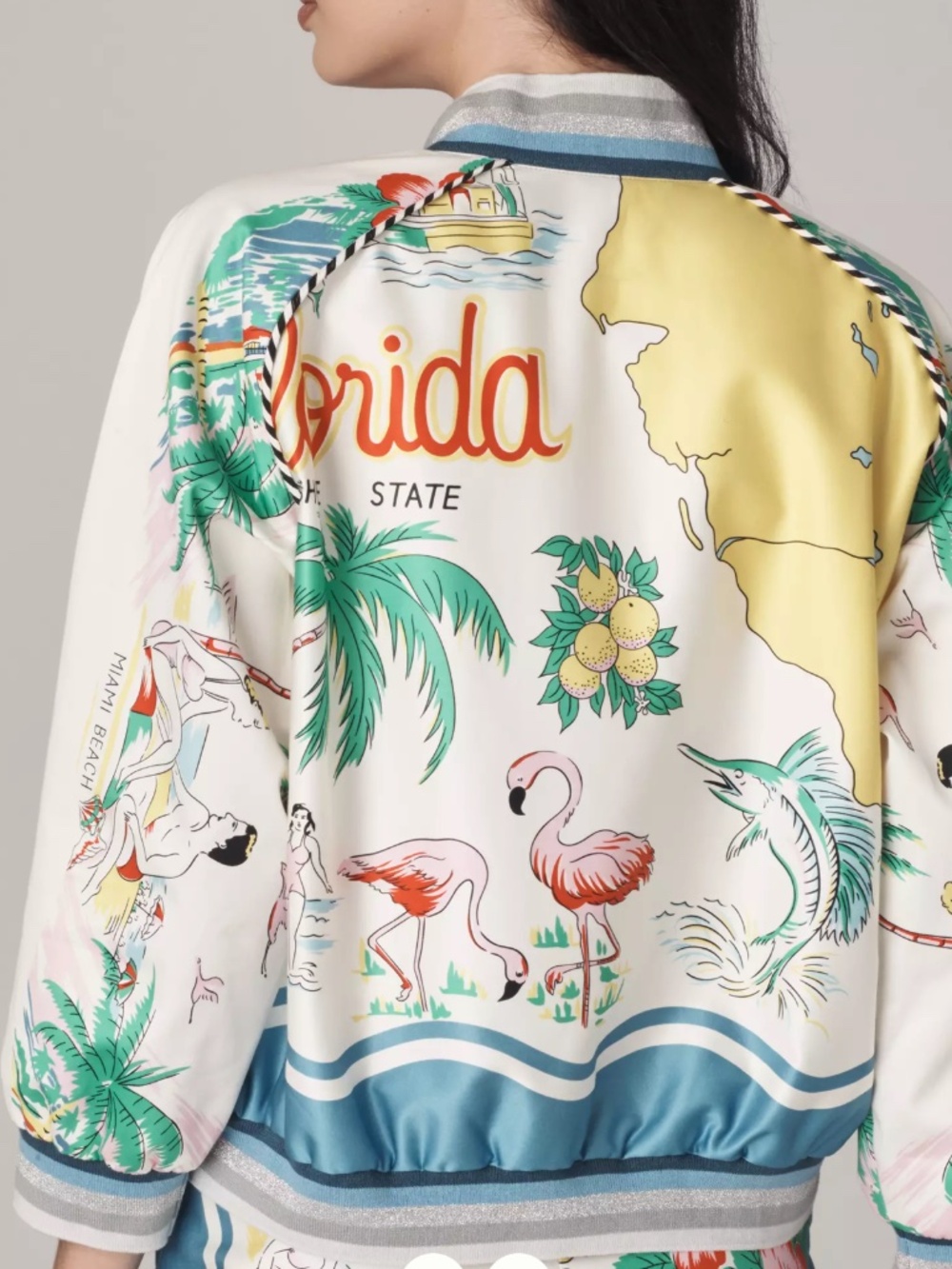 Anna Sui 'Florida' Cotton Sateen Bomber (NWOT)